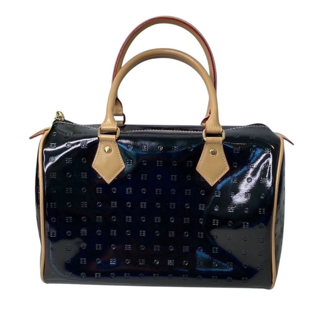Arcadia - Black Patent Calfskin Leather Top Handle Bag and Crossbody, NWOT - Picture 2 of 6